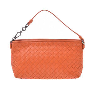 BOTTEGA VENETA Intrecciato Orange Leather Pouch